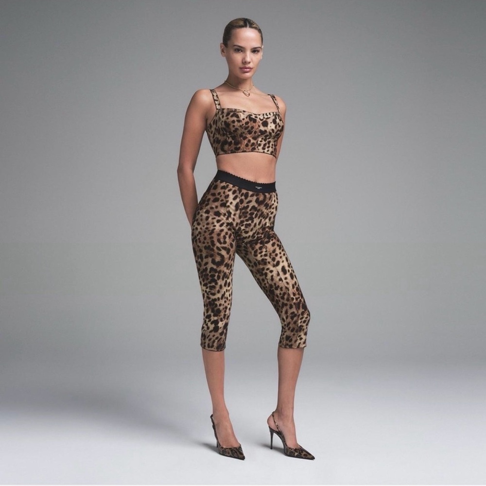 NWT Dolce & Gabbana x SKIMS Leopard Capri Pants Size Large